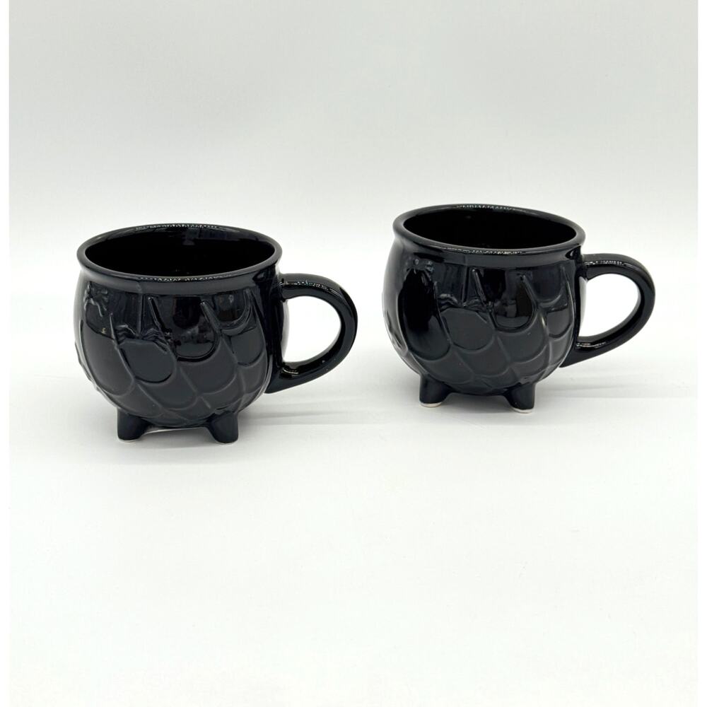 2 Target Threshold 2021 Black Cauldron Halloween Coffee Mug Spiderweb Set NEW
